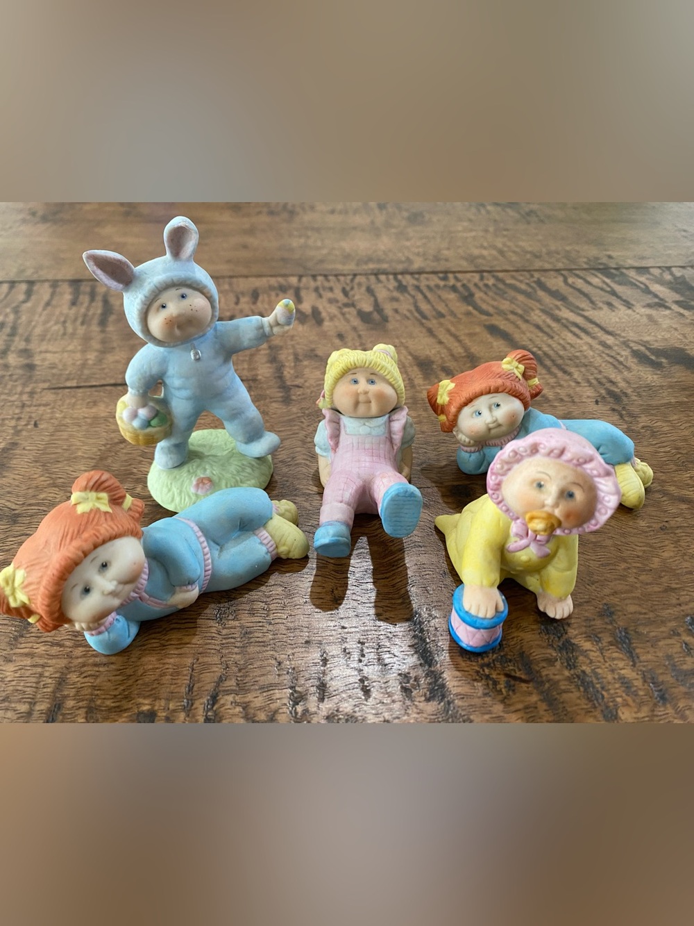 Vintage 1984 Cabbage Patch Kids (5) Porcelain Ceramic Figurines